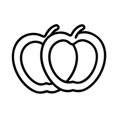 bell pepper rings icon, vegetables line art, vegetables vector - simple black line art icon of bell pepper rings perfect for logos, and vegetables-themed designs.