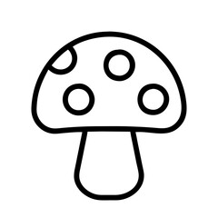 button mushroom icon, vegetables line art, vegetables vector - simple black line art icon of button mushroom perfect for logos, and vegetables-themed designs.