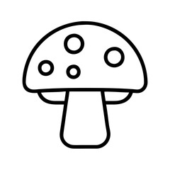 button mushroom icon, vegetables line art, vegetables vector - simple black line art icon of button mushroom perfect for logos, and vegetables-themed designs.