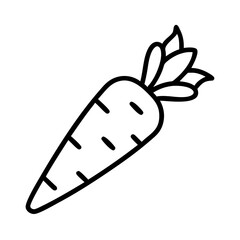 carrot icon, vegetables line art, vegetables vector - simple black line art icon of carrot perfect for logos, and vegetables-themed designs.