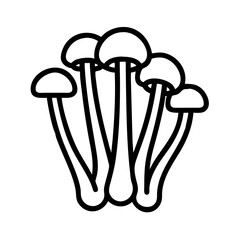 enoki mushroom icon, vegetables line art, vegetables vector - simple black line art icon of enoki mushroom perfect for logos, and vegetables-themed designs.