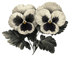PNG Pansy flowers pansy art illustration.