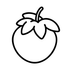 grape tomato icon, vegetables line art, vegetables vector - simple black line art icon of grape tomato perfect for logos, and vegetables-themed designs.