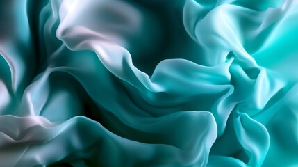Obraz premium Abstract Teal Silk Drapery: A Study in Texture and Light