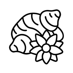 jerusalem artichoke icon, vegetables line art, vegetables vector - simple black line art icon of jerusalem artichoke perfect for logos, and vegetables-themed designs.