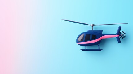 Colorful Helicopter on Soft Gradient Background for Creative Use