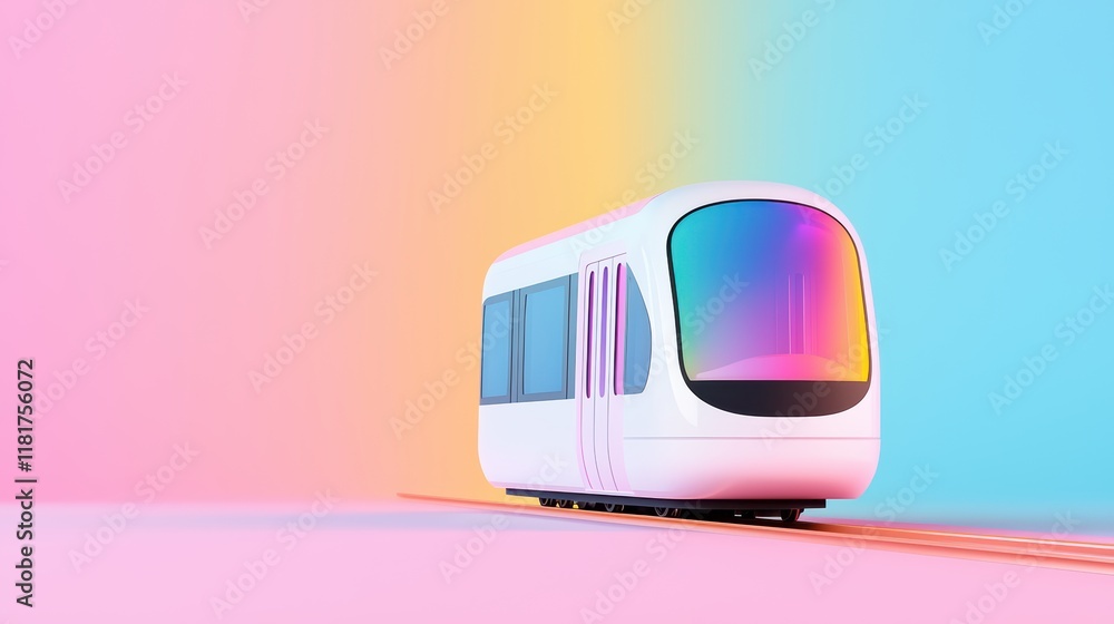 Poster abstract modern train with colorful gradient background design