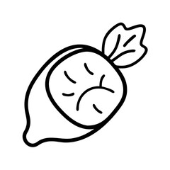 radish slice icon, vegetables line art, vegetables vector - simple black line art icon of radish slice perfect for logos, and vegetables-themed designs.