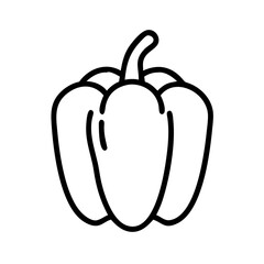 red bell pepper icon, vegetables line art, vegetables vector - simple black line art icon of red bell pepper perfect for logos, and vegetables-themed designs.