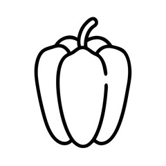 red bell pepper icon, vegetables line art, vegetables vector - simple black line art icon of red bell pepper perfect for logos, and vegetables-themed designs.