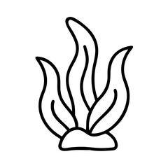 seaweed icon, vegetables line art, vegetables vector - simple black line art icon of seaweed perfect for logos, and vegetables-themed designs.