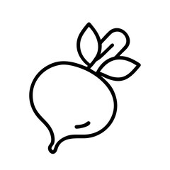 turnip icon, vegetables line art, vegetables vector - simple black line art icon of turnip perfect for logos, and vegetables-themed designs.