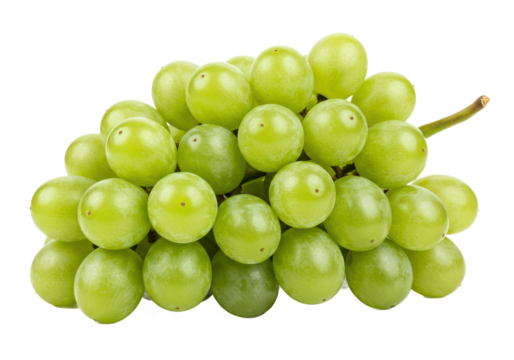 A bunch of green grapes, isolated on white background