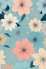 Obraz premium Seamless Abstract Magical Floral Pattern Background