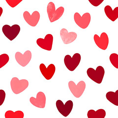 Seamless Red Heart Pattern on White Background – Perfect for Love-Themed Designs