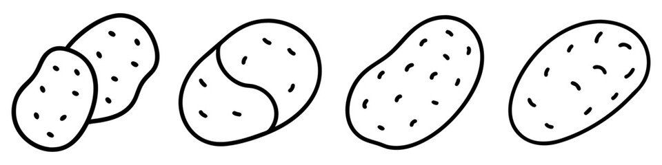 potato icon, vegetables line art, vegetables vector - simple black line art icon of potato perfect for logos, and vegetables-themed designs.