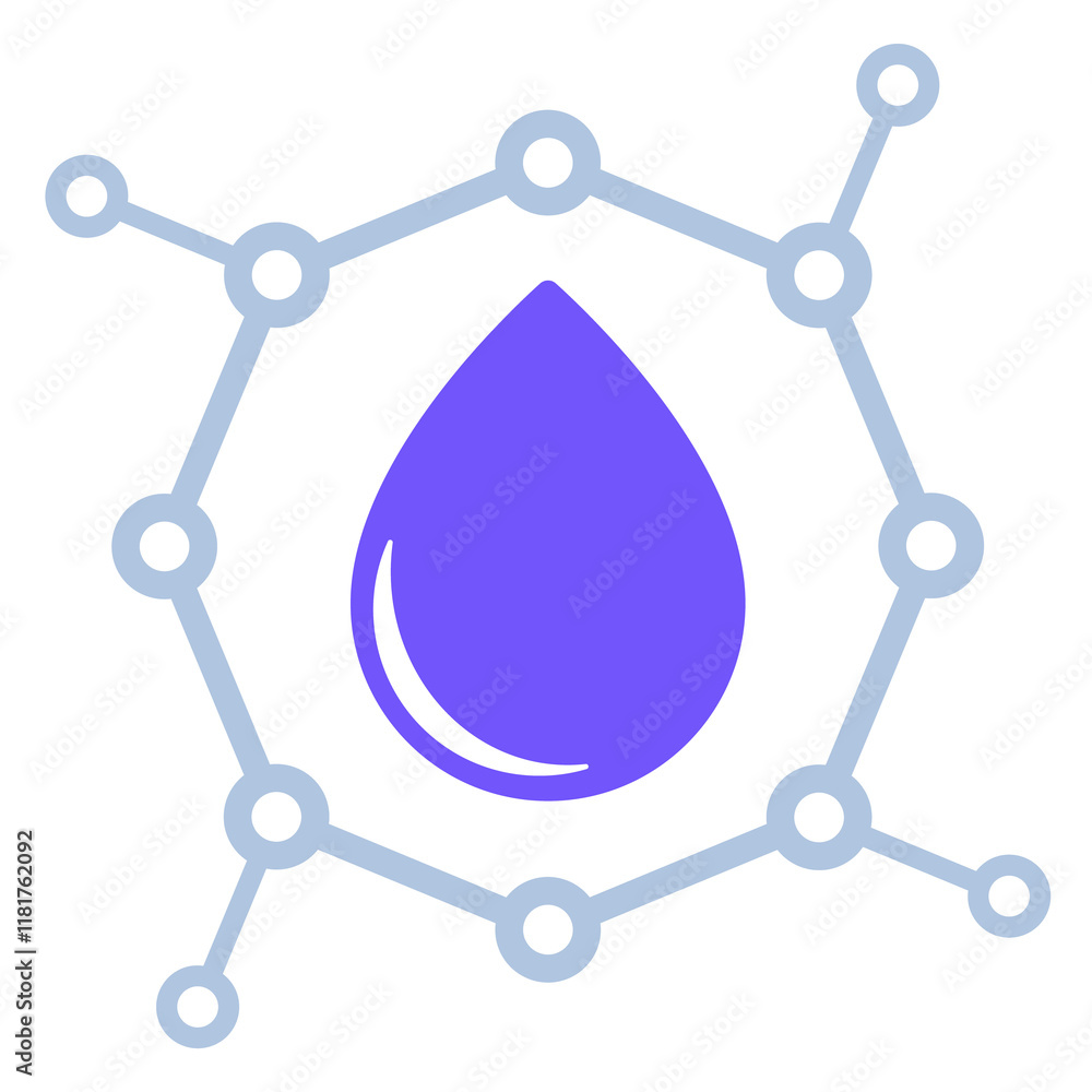 Poster nano particles icon with a drop
