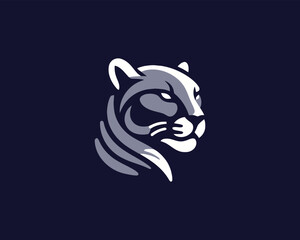 Cougar Head Logo Design icon Vector Illustration