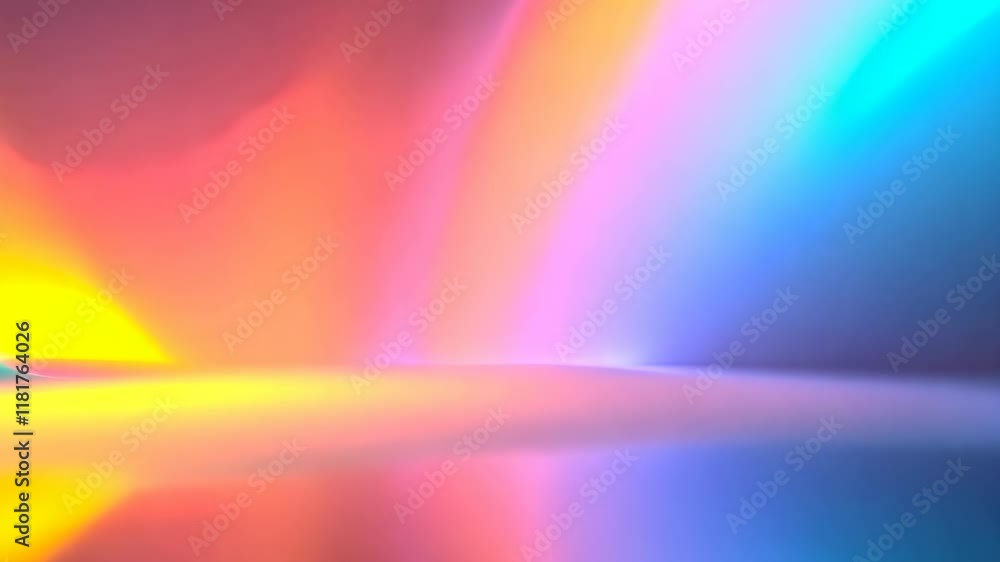 Poster vibrant holographic prism light effects create a stunning rainbow reflection background with soft pa