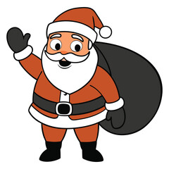 Santa Claus Silhouette Vector Illustration
