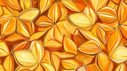 Golden Floral Abstract Art: A Stunning Display of Nature's Beauty