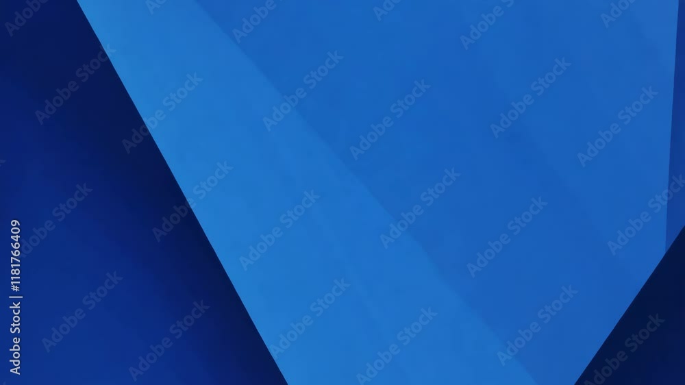 Poster dynamic abstract blue background with moving rotating triangle shapes