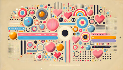 Obraz premium タイトル: 楽しくカラフルな抽象背景デザイン