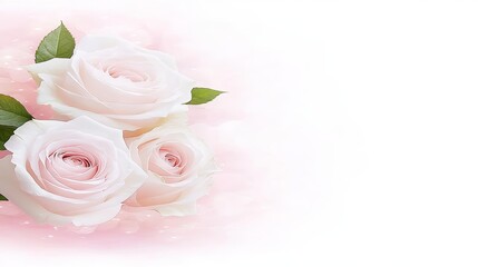 Fototapeta premium Delicate Pink Roses Bouquet Soft Background Image