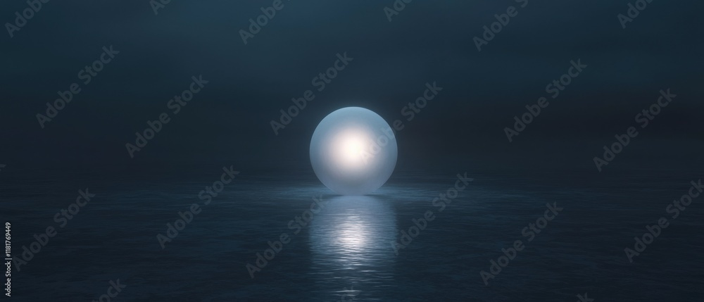 Canvas Prints A large white ball floating in the water