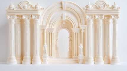 Fototapeta premium Architectural Model of Classic Columns and Arches in Neutral Tone