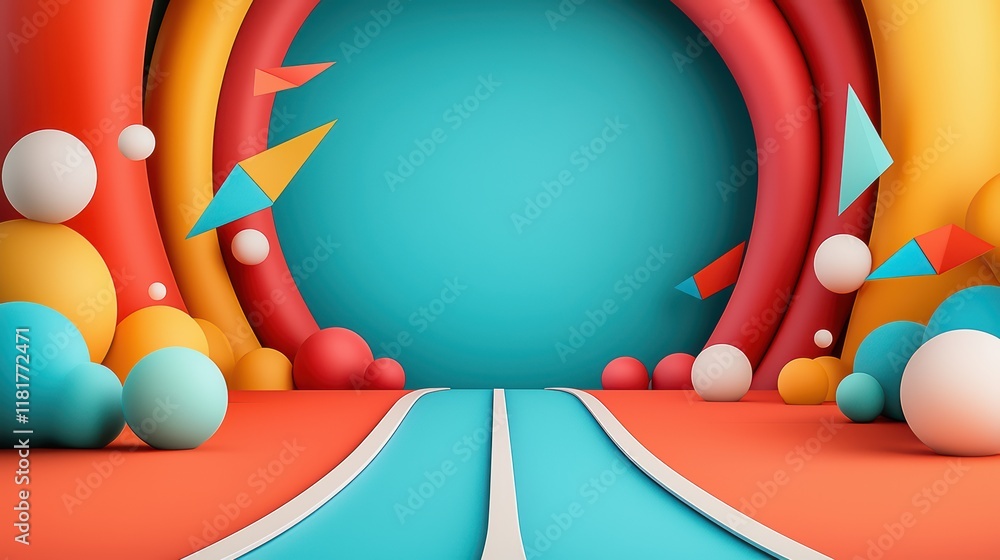 Aufkleber colorful abstract background with geometric shapes and soft elements