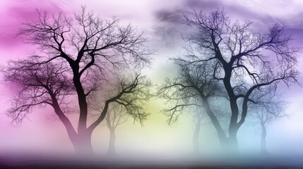 sunset in the forest