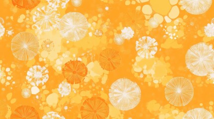 Stunning Orange and White Graphic Design Pattern with Circular Organic Shapes.  A Unique and Intricate Abstract Design for Various Applications.