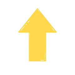 Doodle arrow or sign illustration Icon that can be used for sticker, book, mandala, scrapbook, icon, decorative, etc. with aesthetic colorful yellow color