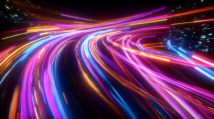 Aerial Top View of Expressway with Road Traffic at Night in City, Highlighting Infrastructure and Financial Technology.