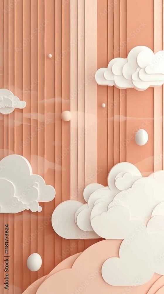 Aufkleber pastel rainbow with clouds shaped like easter eggs creating a whimsical and imaginative atmosphere i