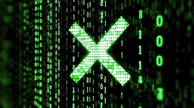 Green digital X error code.