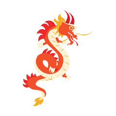 Chinese New Year Red Dragon Vector Illustration