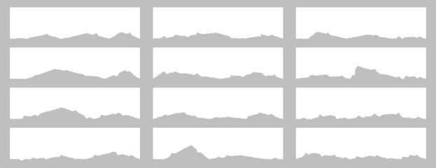 Set of ripped paper border, divider shapes, banner vector illustration