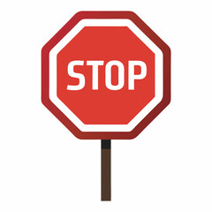 Obraz premium Stop sign isolated on white background Vector illustration 