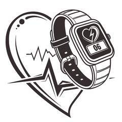 Creative medical icon heart rate monitor vector illustration