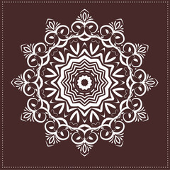 Indian Traditional and Cultural, Kolam, Rangoli, or Paisley vector line art. Bengal art India (2)