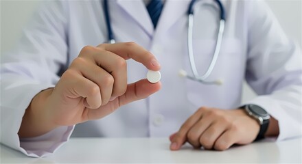 doctor holding pills