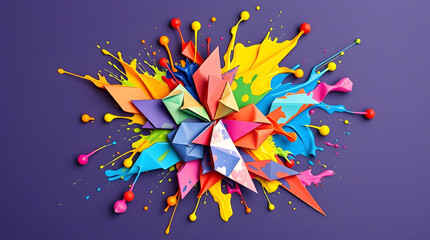 paint splash featuring bright, vibrant colors wallpaper background for desktop | generative AI