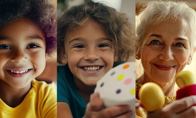 Cherishing Life’s Happy Moments Children at Play Elderly Smiling Young Adults Celebrating