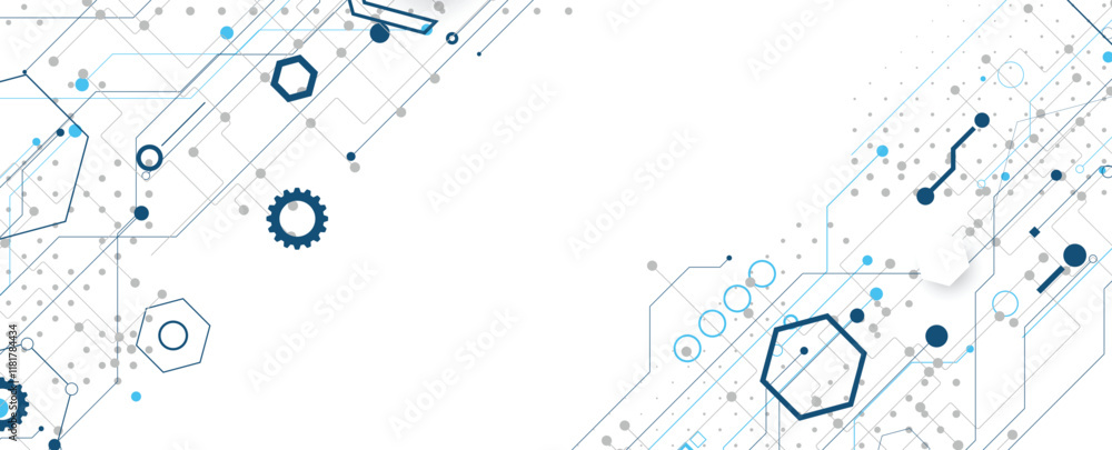 Aufkleber Abstract computer circuit board, technology and science background
