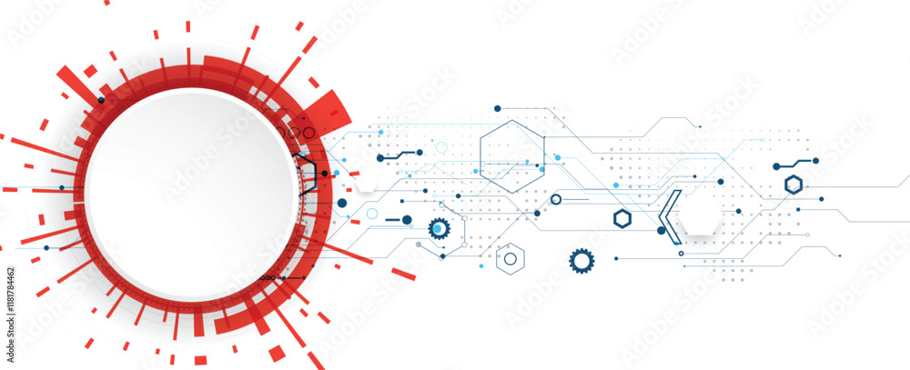 Aufkleber Abstract computer circuit board, technology and science background