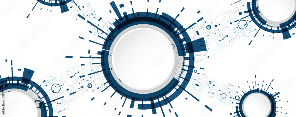 Leinwandbilder Abstract computer circuit board, technology and science background