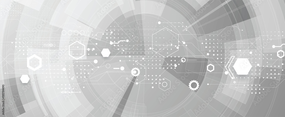 Aufkleber Abstract computer circuit board, technology and science background