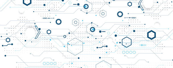 Abstract computer circuit board, technology and science background